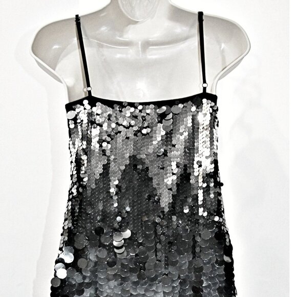 Avec Les Filles Spaghetti Strap Sparkling Sequin Paillette Party Dress sz 12 - Picture 7 of 13